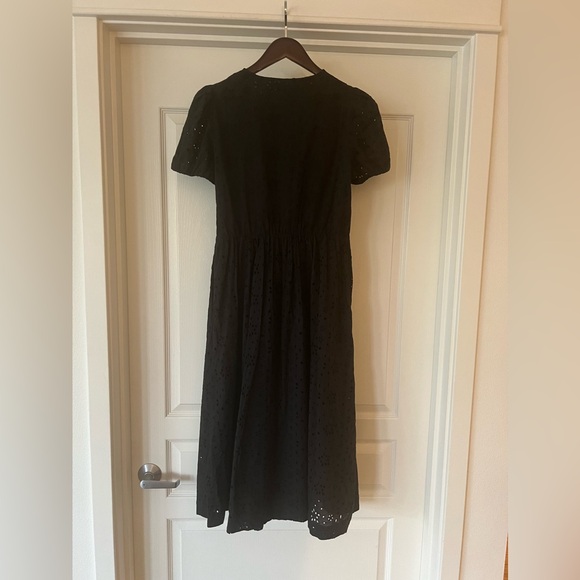 J.Crew 100% cotton, black eyelet dress size 6 excellent condition - Picture 3 of 4